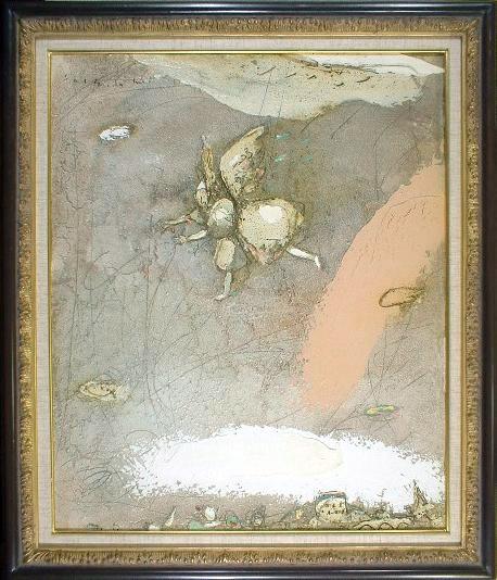 松井ヨシアキ「月夜の晩に」油彩 額装 松井ヨシアキ「月夜の晩に」油彩