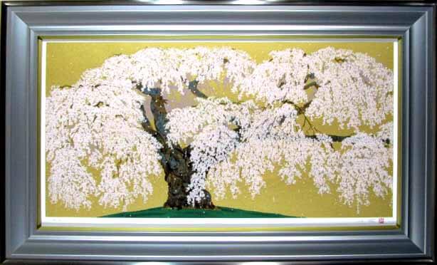 楽天市場】中島千波 夢殿の枝垂桜 リトグラフ 1995年