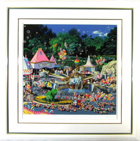 慕情　ヒロヤマガタ　額入り 楽天市場】ヒロ・ヤマガタ 慕情 絵画 香港 風景画 夜景 シルク