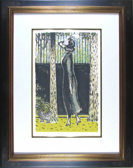 ジャン・ピエール・カシニョール 作 「バルバラ」 リトグラフ 額装 絵画 版画 ジャン＝ピエール・カシニョール 『バルバラ』 リトグラフ