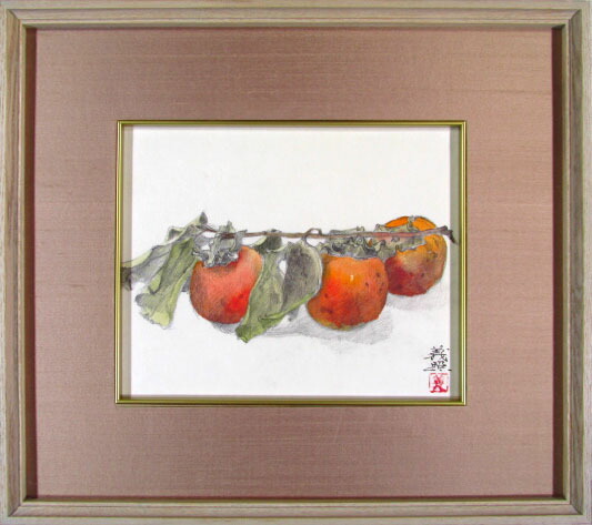 楽天市場】小阪正次『薩摩壺と柿』油絵・油彩画 F10（10号