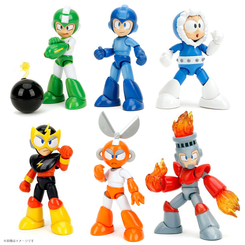 ロックマン フィギュア アクションフィギュア1/12スケール ロックマン ファイヤーマン アイスマン エレキマン カットマン MEGAMAN ファミコン カプコン コレクション 贈り物 プレゼント画像