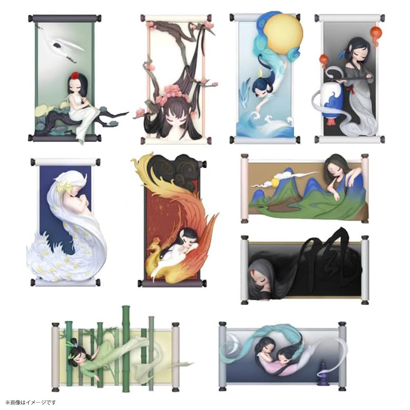 52TOYS BLINDBOX SLEEPシリーズ チャイニーズスクロール 1BOX8個セット トレーディングフィギュア コレクショントイ ブラインド 巻物 ブラインドボックス 古典 中国