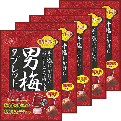 楽天市場 ノーベル製菓 0円 男梅タブレット55g 6袋入 駄菓子ワールド