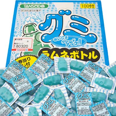 楽天市場 丹生堂本舗 10円 ラムネボトルグミ 100個 当たり交換分 駄菓子ワールド