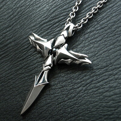 オニキス クロス ペンダント ネックレス チェーン シルバー925 メンズ ユニセックス ハンドメイド ギフト お祝い オリジナル 送料無料 銀製 カジュアル シンプル 大人アクセ おしゃれ 人気 ドメスティック 国産 ブランド ディーフォー DF-036OX|DAgDART オリジナルシルバーアクセ