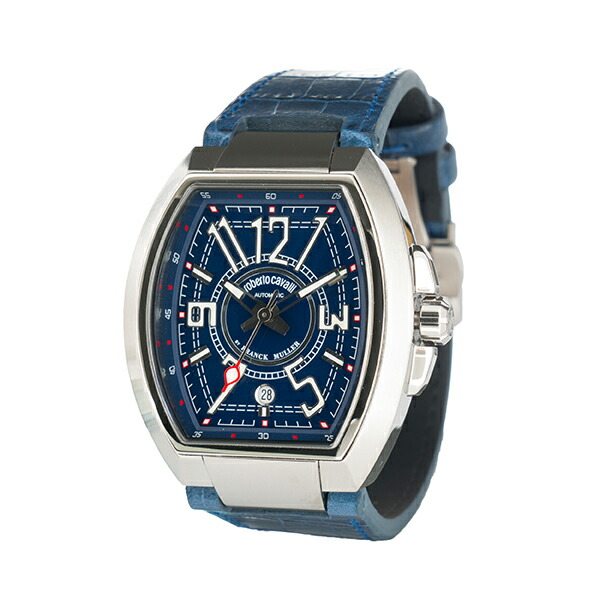 【2,000円OFFクーポン利用で】roberto cavalli by FRANCK MULLER ロベルト カヴァリ バイ フランク ミュラー トノー 機械式 自動巻き ブルー シルバー RV1G207L0031 メンズ 腕時計 国内正規品 送料無料｜腕時計 Chronostaff DAH DAH