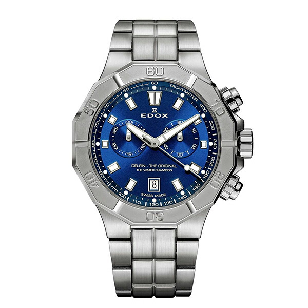 【2,000円OFFクーポン利用で】EDOX エドックス デルフィン オリジナル クロノグラフ 10113-3M-BUIN メンズ 腕時計 国内正規品 送料無料|腕時計 Chronostaff DAH DAH