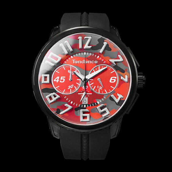 【2,000円OFFクーポン利用で】Tendence テンデンス カモフラ&minus;ジュ 迷彩 TY046024-BK メンズ腕時計 国内正規品 送料無料｜腕時計 Chronostaff DAH DAH