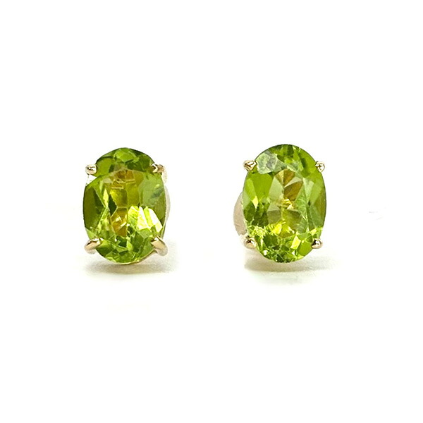 【10％OFFクーポン利用で】K18ペリドットピアス イエローゴールド ピアス 両耳 18金 ジュエリー ８月誕生石 一粒 プレゼント ギフト