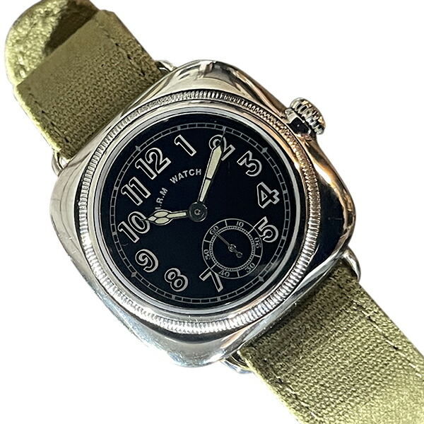 【2,000円OFFクーポン利用で】M.R.M.W. モントルロロイ ミリタリーウォッチ Cushion Watch スモセコ CU-BL-01GF メンズ 腕時計 国内正規品 送料無料｜腕時計 Chronostaff DAH DAH 18,095円