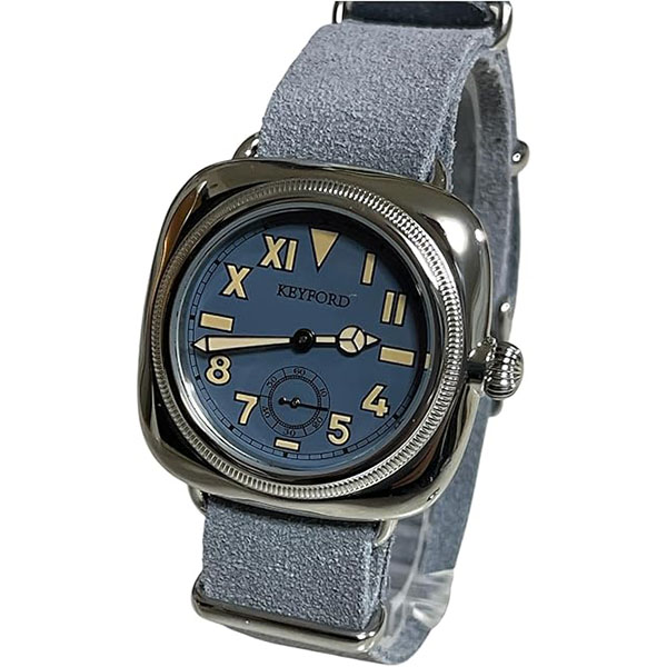 【10％OFFクーポン利用で】M.R.M.W. モントルロロイ ミリタリーウォッチ KEYFORD カルフォニアダイヤル CLF-blue-06GRYN メンズ 腕時計 国内正規品
