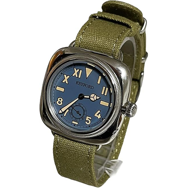 【10％OFFクーポン利用で】M.R.M.W. モントルロロイ ミリタリーウォッチ KEYFORD カルフォニアダイヤル CLF-blue-01GF メンズ 腕時計 国内正規品
