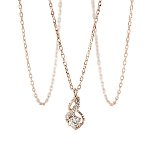 【2,000円OFFクーポン利用で】ダイヤモンド ネックレス 0.11ct K18PG ピンクゴールド 18金 ラインネックレス しずく ドロップ ペンダント 天然石 ジュエリー レディース ギフト プレゼント|腕時計 Chronostaff DAH DAH