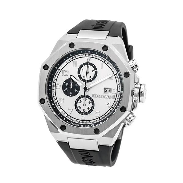roberto cavalli by FRANCK MULLER ロベルト カヴァリ バイ 真っ直ぐ レギオモンタヌス  八角形 オクタゴン しろがね色 スイス連邦製 RV1G259P0011 メンズ ウォッチ 国内置き目品 貨物輸送無料
