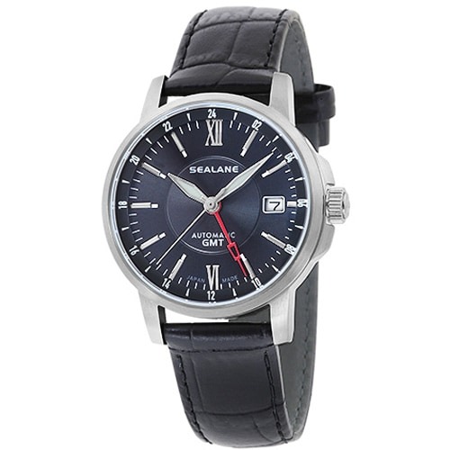 【2,000円OFFクーポン利用で】SER03J-LBK SEALANE シーレーン 日本製 GMT 日付表示 自動巻 シースルーバック メンズ 腕時計 国内正規品 送料無料|腕時計 Chronostaff DAH DAH