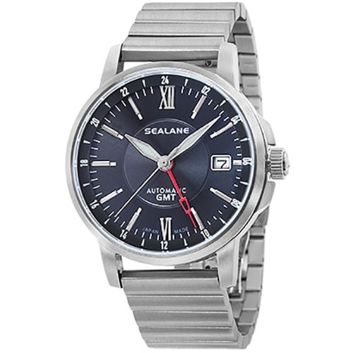 【10％OFFクーポン利用で】SER03J-MBK SEALANE シーレーン 日本製 GMT 日付表示 自動巻 シースルーバック 両開きバックル メンズ 腕時計 国内正規品 送料無料