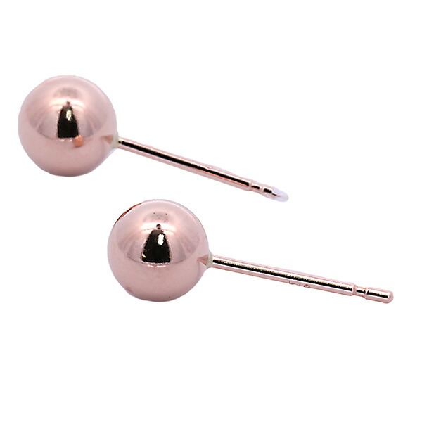 【10％OFFクーポン利用で】（237146）丸玉ピアス 5mm ピンクゴールド K18PG プレゼント 女性 レディース シンプルピアス