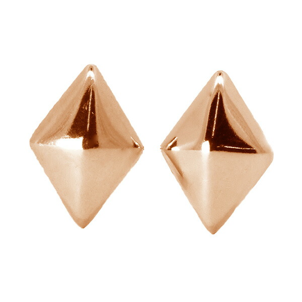 【10％OFFクーポン利用で】（237794）ひし形 ピアス K18PG スタッド ピンクゴールドピアス キラキラ レディース 女性 ピアス 18k プレゼント