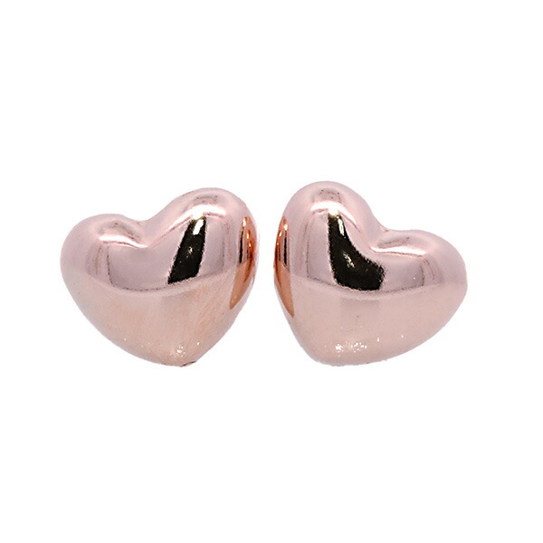 【10％OFFクーポン利用で】（238437）小さいぷっくりスタッドハートピアス Lサイズ K18PG スタッドピアス