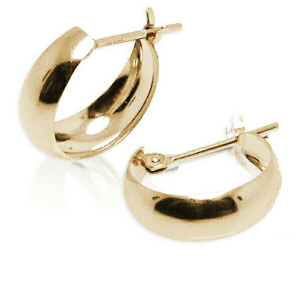 【10％OFFクーポン利用で】（km501500）月型フープピアス 輪っかピアス K18 5mm×15mm 月甲 甲丸 地金ピアス 両耳 月形 1ペア レディース 女性 プレゼント