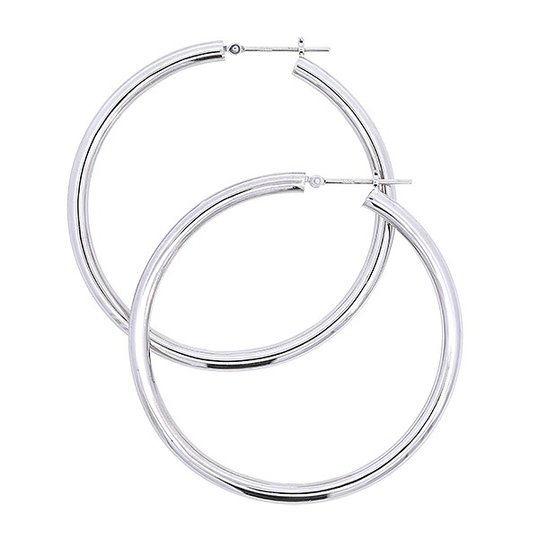 【2,000円OFFクーポン利用で】（p345）3mm幅 プラチナフープピアス 3mm×45mm PT900フープピアス パイプピアス 大きめ 大振り 日本製 1ペア 存在感