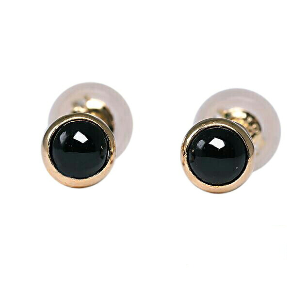 【10％OFFクーポン利用で】（pe242581）ピアス オニキス 覆輪 フクリン ピアス K18YG イエローゴールド 両耳 スタッドピアス ラウンド カボション レディース 女性 7,755円