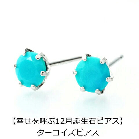 （pebirthday12）誕生石 ピアス ターコイズピアス PT900 スタッドピアス 12月 レディース メンズ 女性 男性 プレゼント 一粒 ピアス 4mm シンプル プラチナ ピヤス ぴあす｜腕時計 Chronostaff DAH DAH