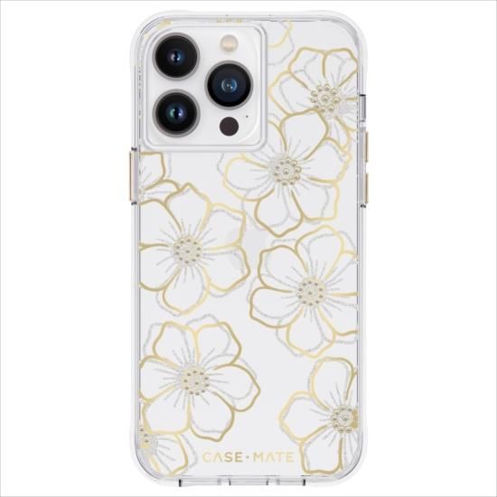 iPhone 14 Pro ケース Floral Gems 花柄 パール調 耐衝撃 MagSafe対応 Case-Mate