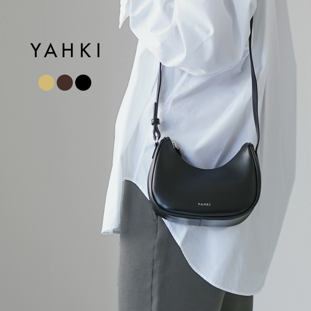 【動画あり】YAHKI(ヤーキ) ハーフムーン ハンドバッグ ソフトレザー / ショルダー 鞄 カバン 革|GochI by ROCOCO