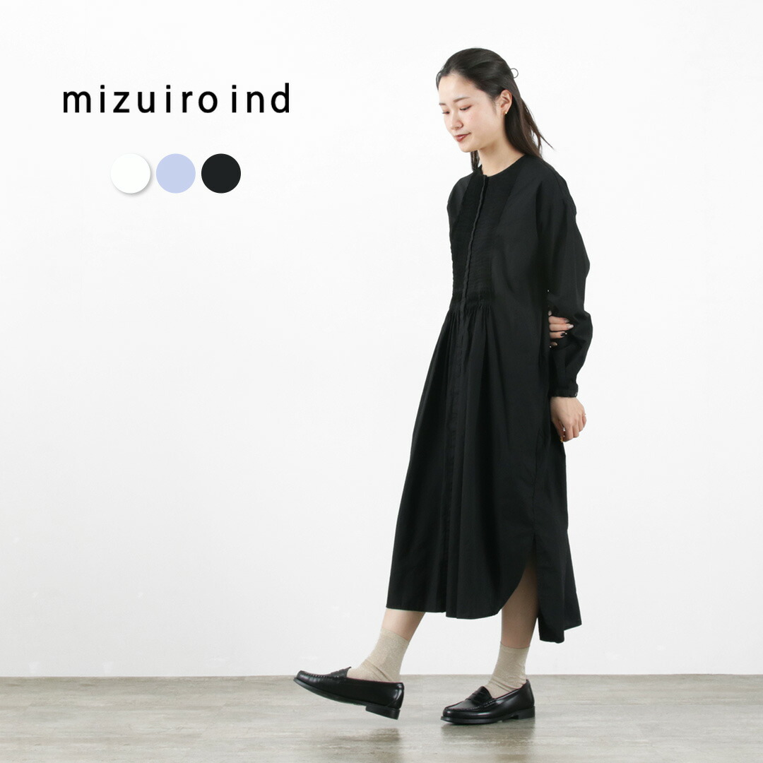 楽天市場】MIZUIRO IND（ミズイロインド） ピンタック ロングOP