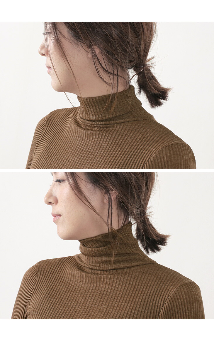 楽天市場 限定クーポン対象 Gicipi ジチピ プルーニャ タートルネック ロングスリーブ Tシャツ レディース ラナ セータ トレ ペルトレ イタリア製 無地 Prugna Lupetto Alto 16 Ml Lana Seta 3 3 Gochi