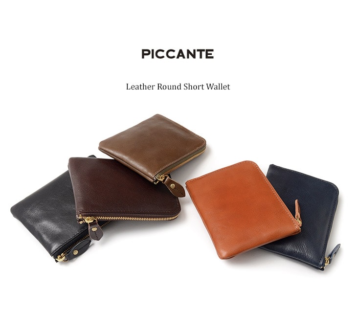 楽天市場 Piccante ピカンテ レザー ラウンド ショートウォレット 財布 革 スリム メンズ レディース 日本製 母の日 ギフト Gochi