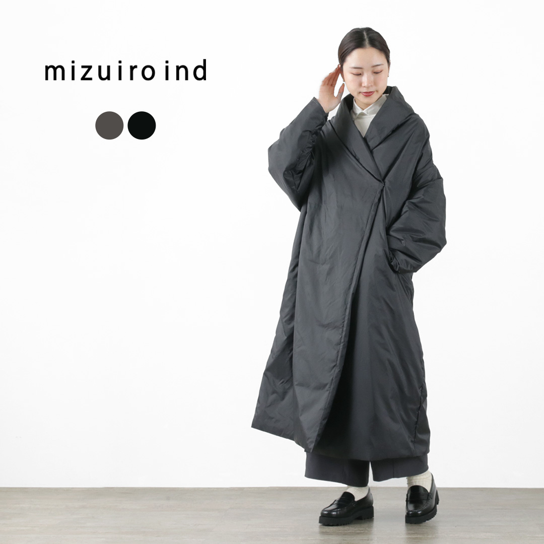 【楽天市場】MIZUIRO IND（ミズイロインド） ドレープロング ライトダウンコート レディース アウター ロング キレイめ drape