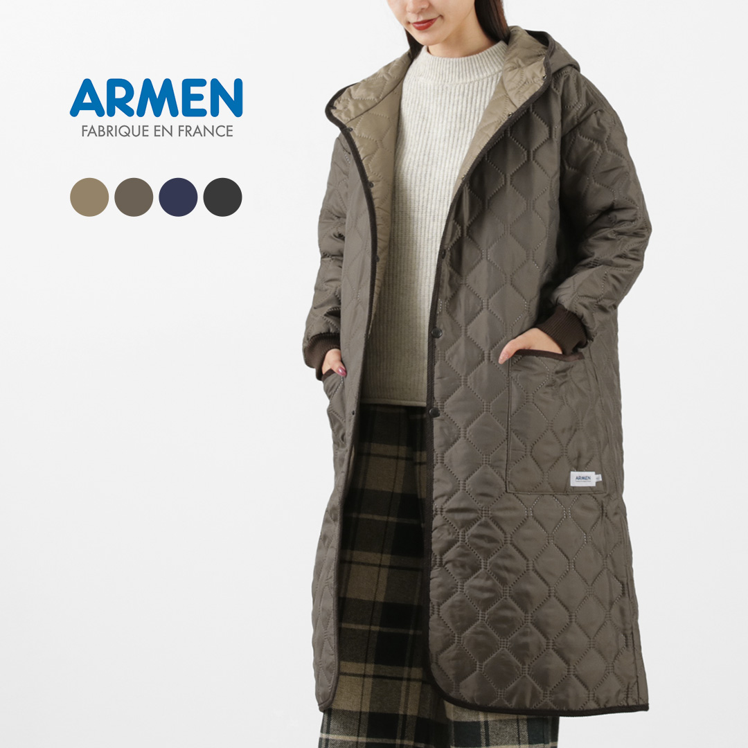ARMENアーメンコットンキルティングフード付きコート 楽天市場】ARMEN(アーメン)コットンキルト フードコート COTTON