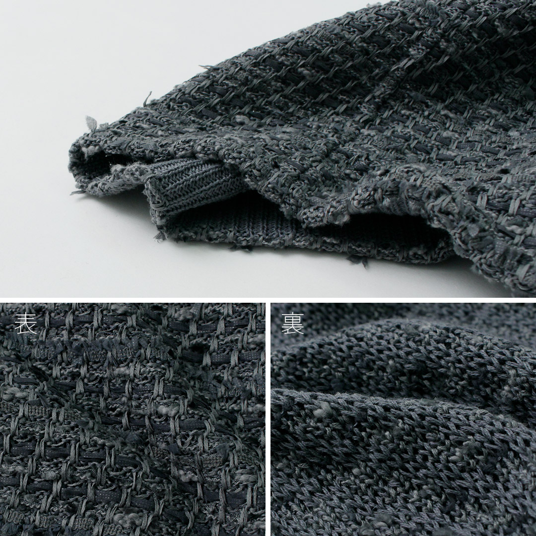 30％OFF】COOHEM（コーヘン） ノーカラー ニットツイードジャケット