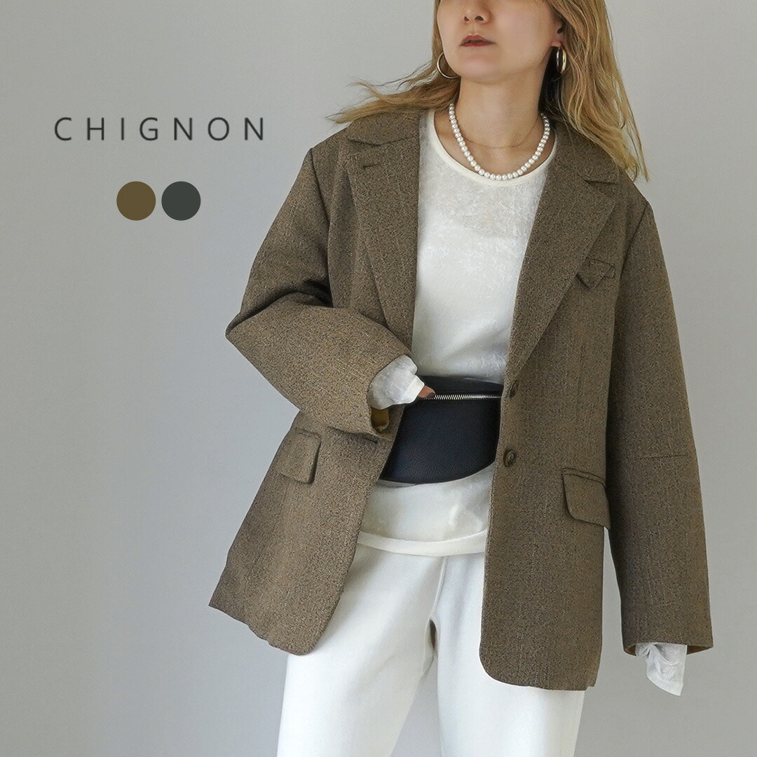 【30％OFF】CHIGNON（シニヨン） ツイード キルトジャケット / レディース アウター テーラードジャケット 中綿【セール】 19,111円