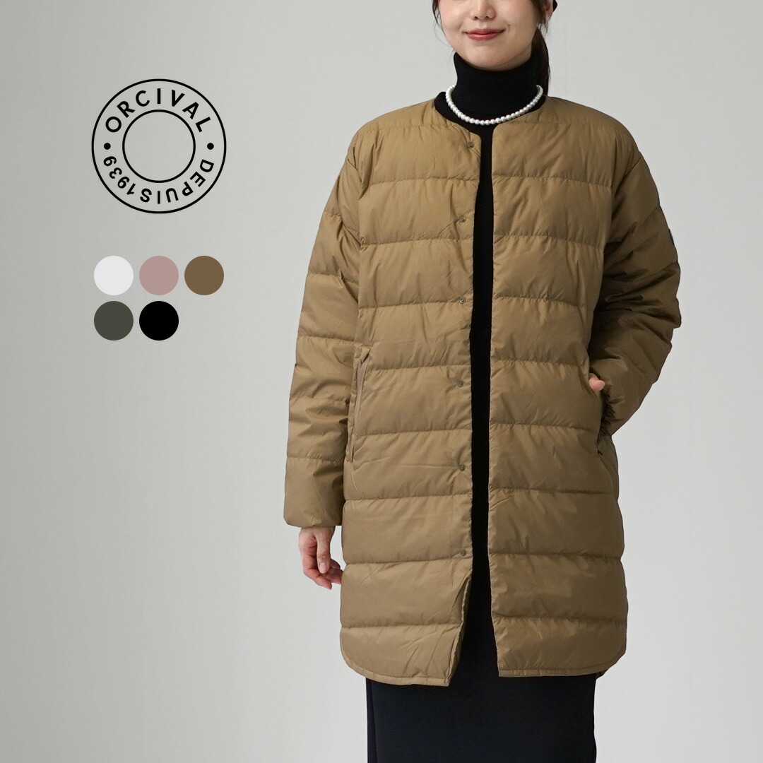 ORCIVAL（オーシバル） ラウンドネック ロング ダウンコート / レディース ミドル丈 ノーカラー Round Neck Long Down Coat 21,868円