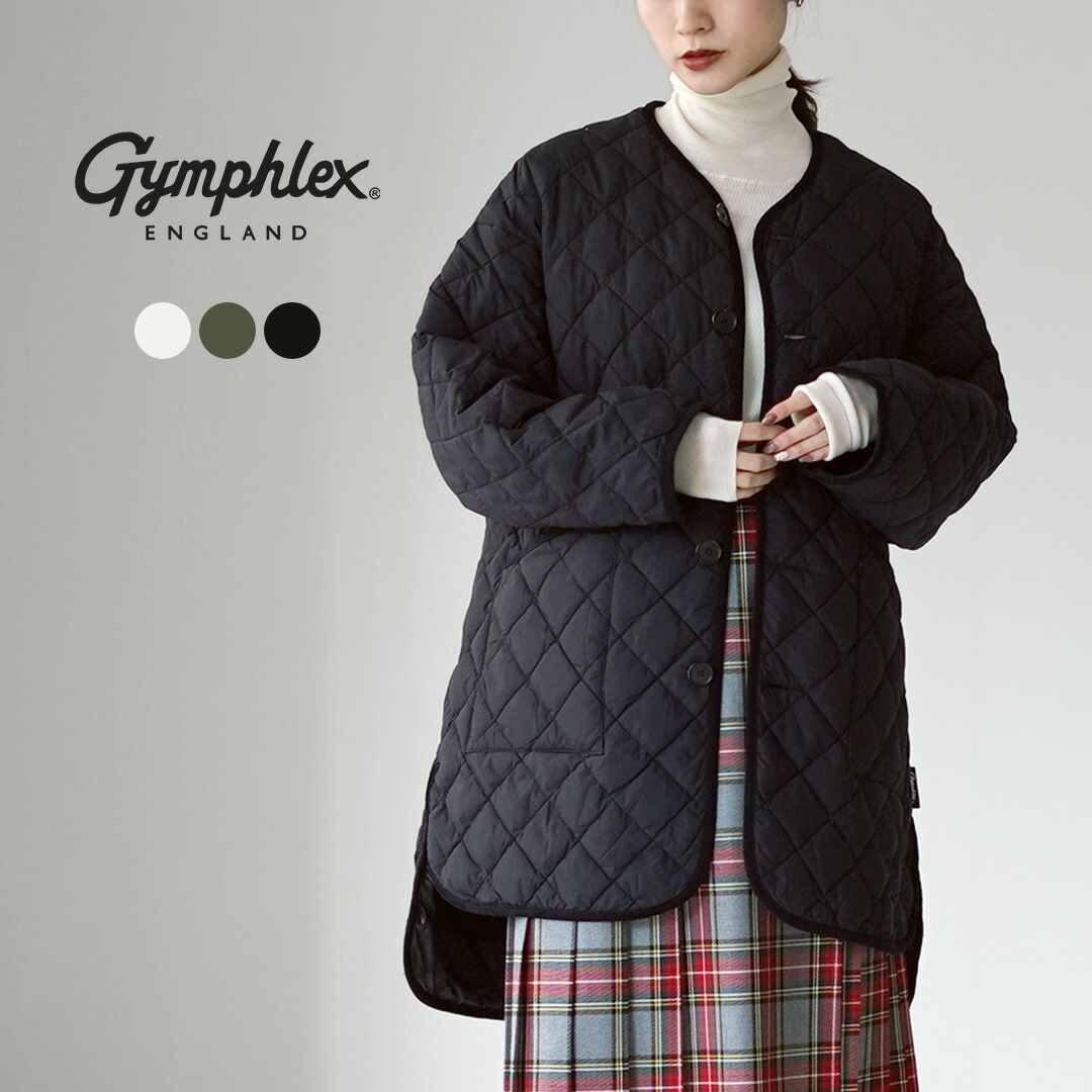 GYMPHLEX（ジムフレックス） ノーカラー キルトジャケット / レディース 軽量 ダウン キルティング ノーカラー #GY-A0056 NYM_QUILT DOWN COLLARLESS COAT 28,908円