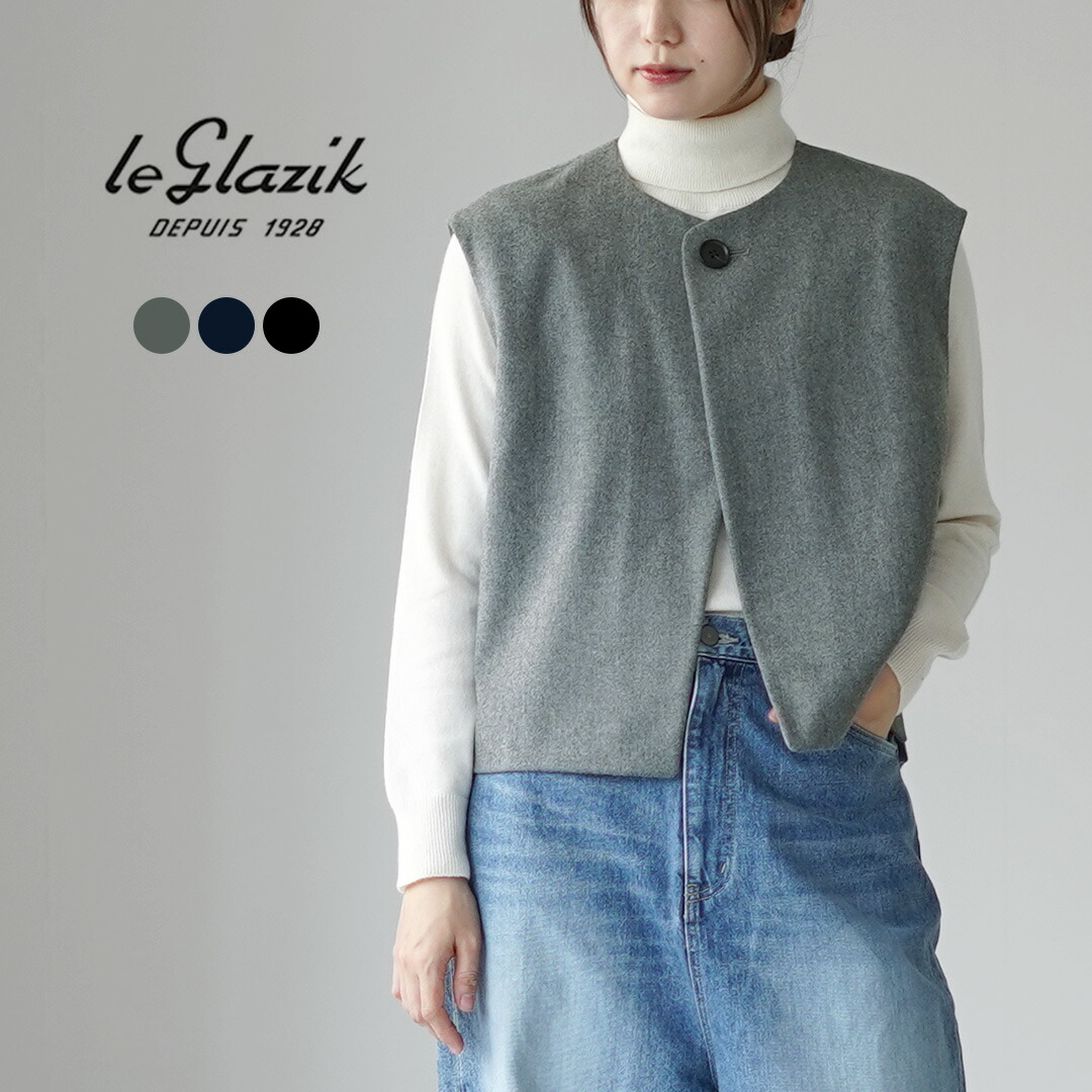 LE GLAZIK ウール ジレ DKNAVY LE GLAZIK | ウール ジレ WOMEN