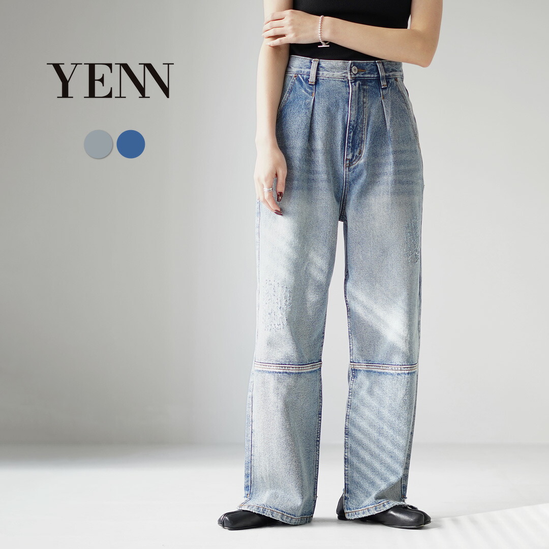 【穿き比べあり】YENN(イェン) ハイライズ タック ワイド デニムパンツ / レディース ボトムス ジーンズ ハイウエスト HIGH RIZE TUCK WIDE DENIM PANTS|GochI by ROCOCO