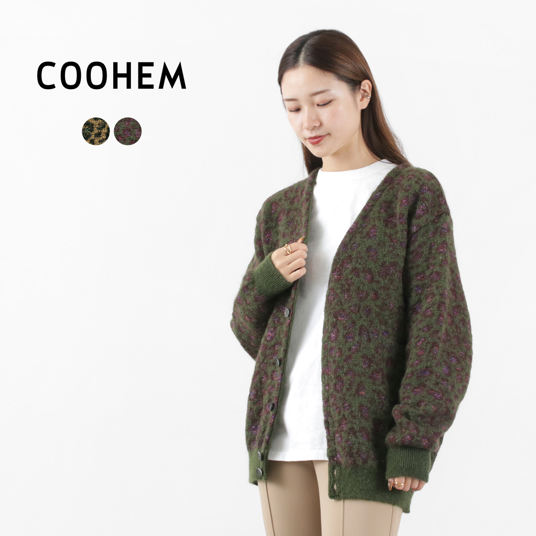 今季も再入荷 COOHEM コーヘン レオパード ツイード カーディガン