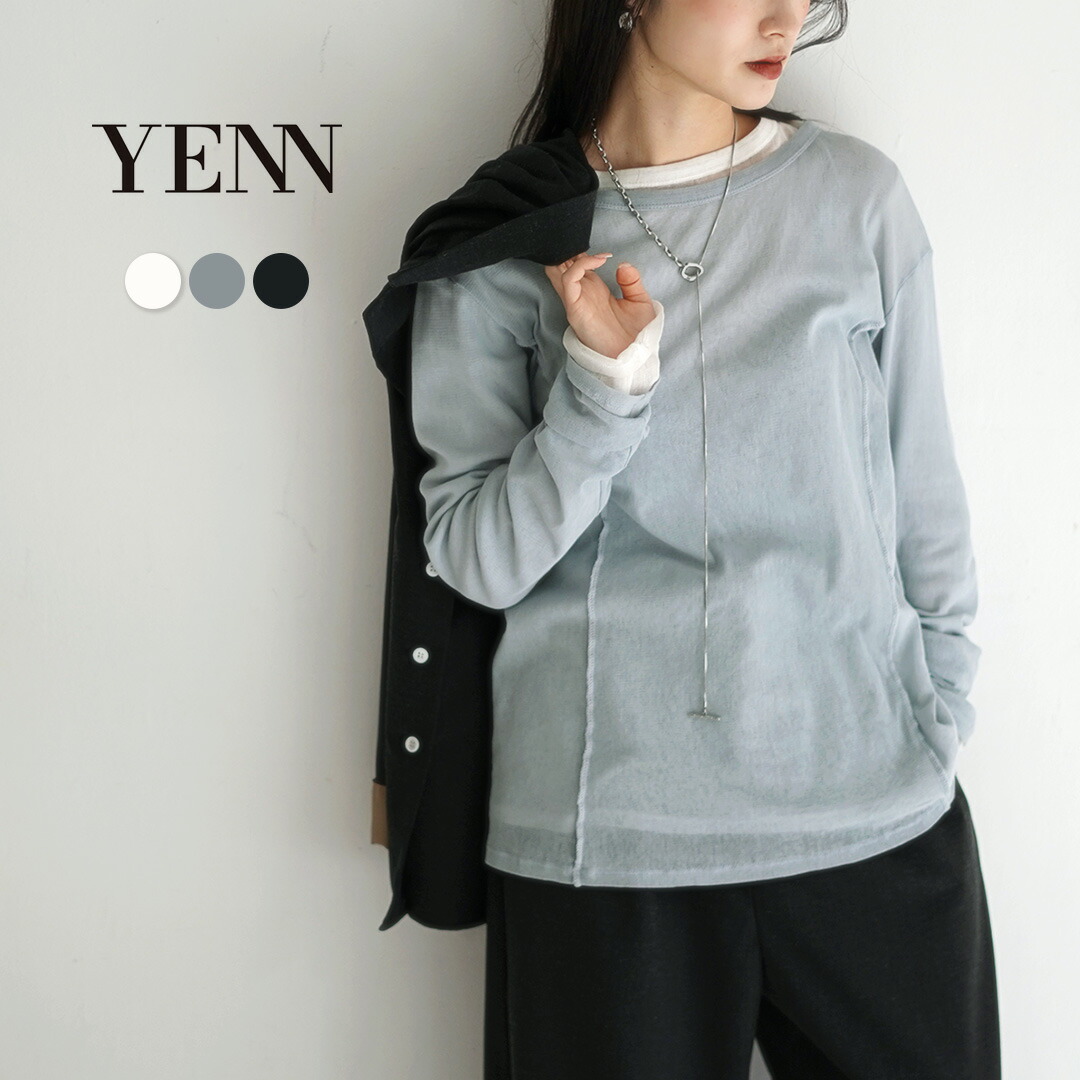 【30%OFF】YENN(イェン) コットンチュール ロングスリーブ TEE / レディース トップス Tシャツ 長袖 綿100 シア? シースルー COTTON TULLE LONGTEE【セール】|GochI by ROCOCO