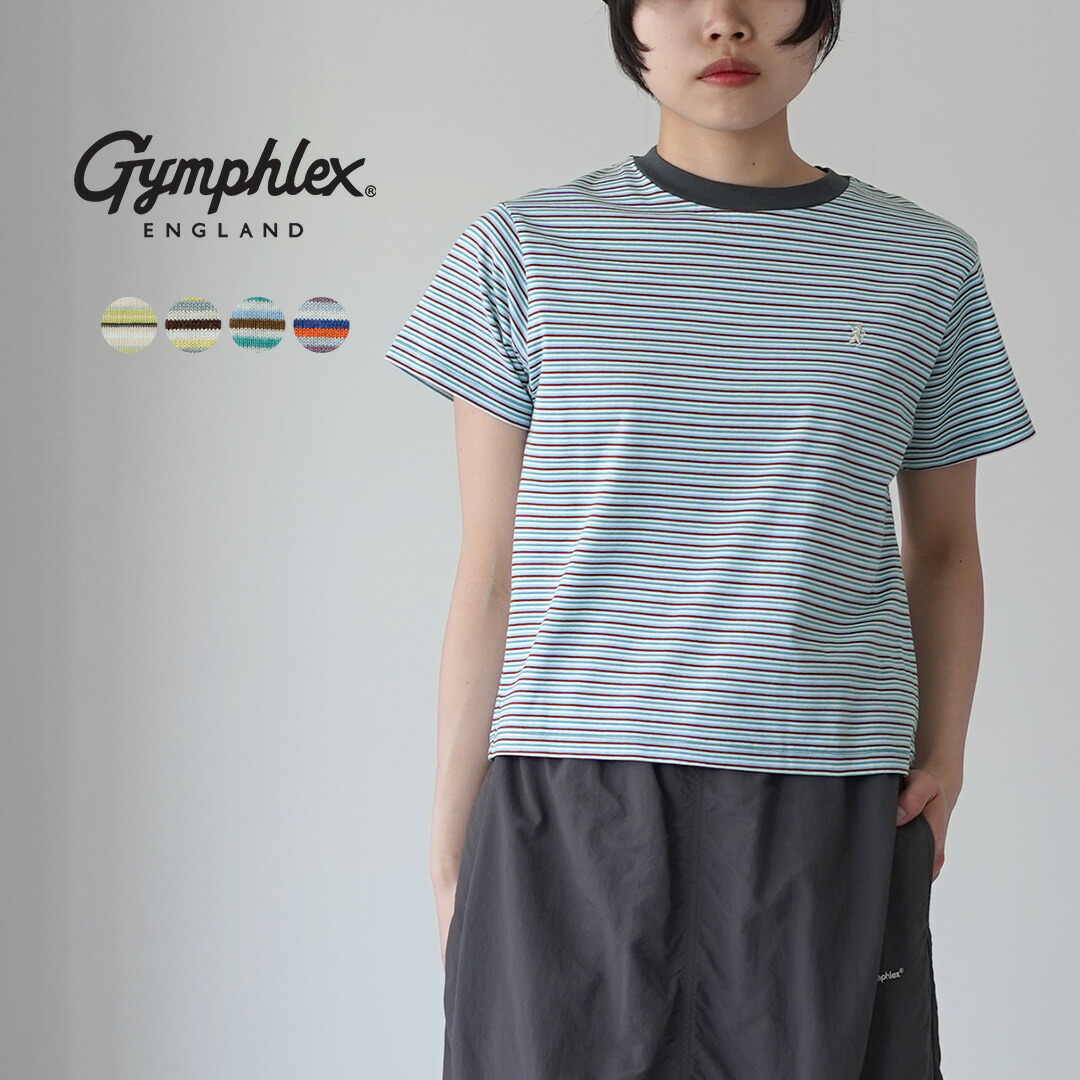 GYMPHLEX（ジムフレックス） クルーネック ボーダーショートスリーブ 日本製 / Tシャツ 半袖｜GochI by ROCOCO