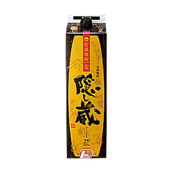 【1ケース】隠し蔵 〈麦〉 25度 濱田酒造　1.8L パック　6本入｜ショップダイヘイ店