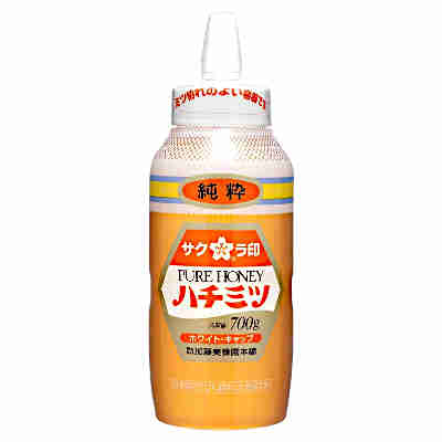【1ケース】サクラ印　ハチミツ　ポリ　ホワイトキャップ　加藤美蜂園本舗　700g　12本入