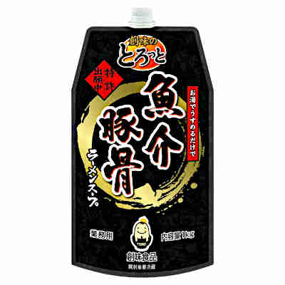 【1ケース】とろっと魚介豚骨　業務用　創味食品　1kg　パウチ　10本入