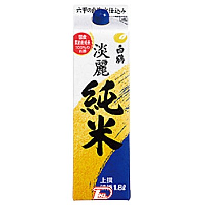 【2ケース】白鶴　淡麗純米　白鶴酒造　1.8L(1800ml) パック　6本&times;2｜問屋ダイヘイ支店