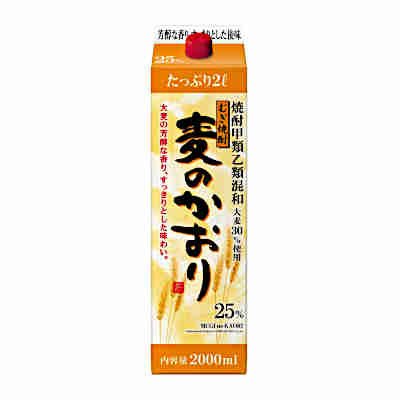 【２ケース】麦のかおり　麦　25度　合同酒精　2.0L パック　6本&times;2｜問屋ダイヘイ支店