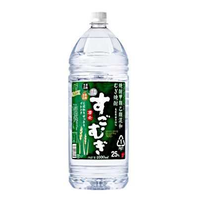 【1ケース】すごむぎ　麦　25度　甲乙混和焼酎　合同酒精　4L(4000ml) ペット　4本入